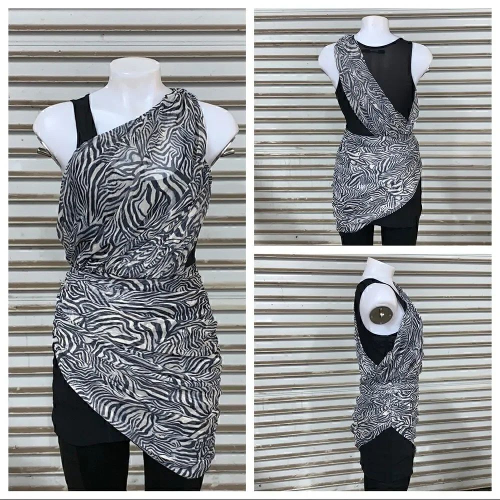 Ark & Co. zip up the side dress or top black lined - Picture 1 of 8